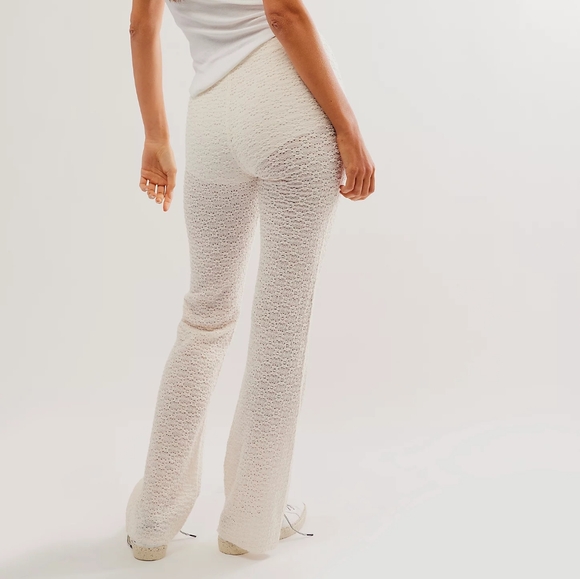 NWT Free People FP One Off White Ona Lace Flare Pants - Picture 2 of 4